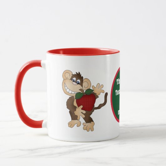 Leraar voegt bericht kleine aap koffie-mok toe mok (Links)