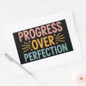 Leraar Vooruitgang Over Perfectie Terug naar Schoo Rechthoekige Sticker (Envelop)