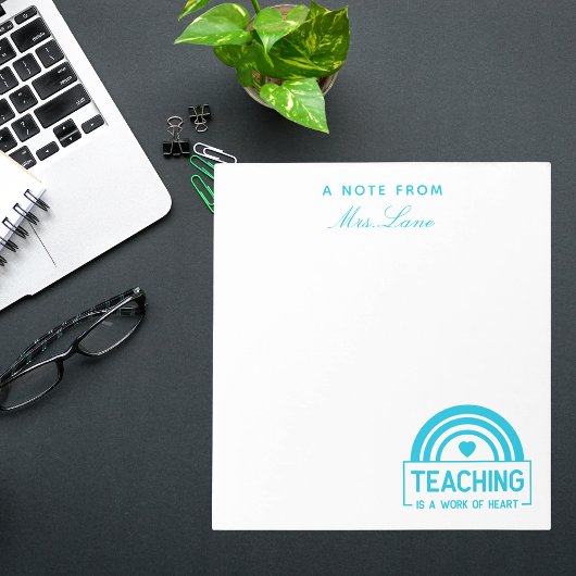 Leraar waardering Boho Rainbow Notitieblok