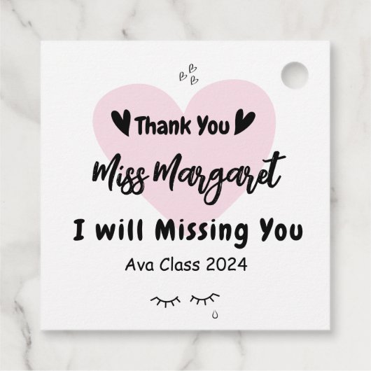 Leraar waardering Dank u School Custom Bedankjes Labels (Achterkant)