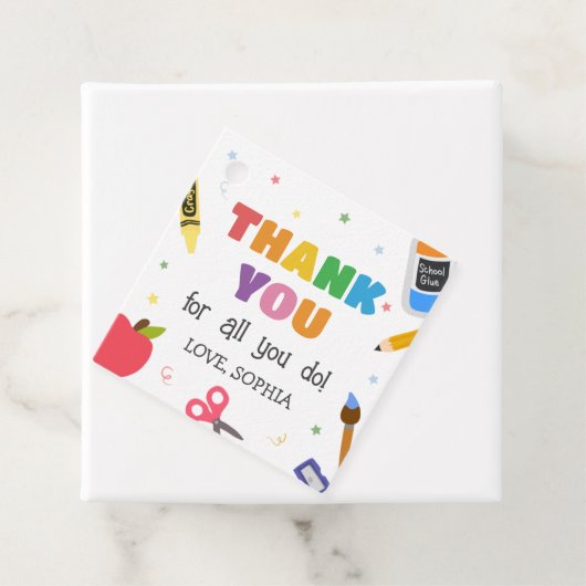 Leraar waardering dank u vierkant bedankjes labels (In situ)