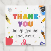 Leraar waardering dank u vierkant bedankjes labels (Voorkant)