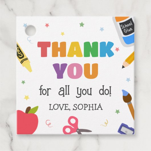 Leraar waardering dank u vierkant bedankjes labels (Voorkant)