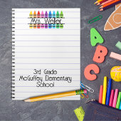 Leraar Waardering Gepersonaliseerde rode kleurpotl Notitieboek