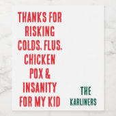 Leraar Waardering Gift Wijn Label Etiket (Enkel label)