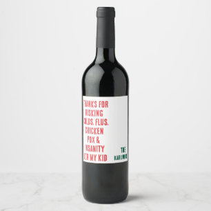 Leraar Waardering Gift Wijn Label Etiket