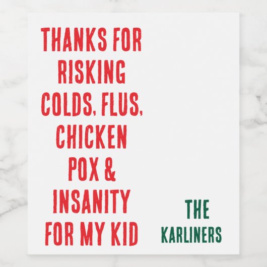 Leraar Waardering Gift Wijn Label Wijn Etiket (Enkel label)