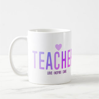 Leraar waardering Liefde Inspireren Zorg Paarse Koffiemok