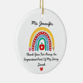 Leraar waardering met dank u bericht Custom Keramisch Ornament (Rechts)