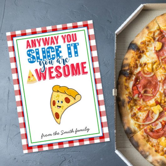 Leraar Waardering Pizza Gift Teacher Slice It Kaart