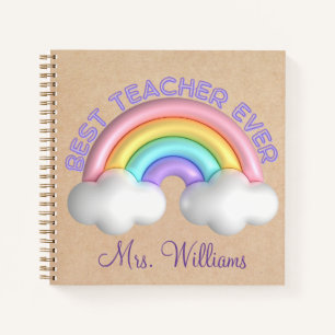 Leraar Waardering Schattig Regenboogvaartuig Notitieboek