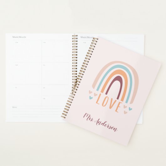 Leraar Waardering Terug naar School Boho Rainbow Planner (Display)