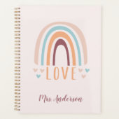 Leraar Waardering Terug naar School Boho Rainbow Planner (Voorkant)