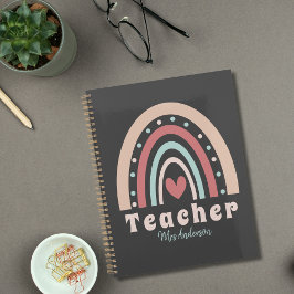 Leraar Waardering Terug naar School Boho Rainbow Planner