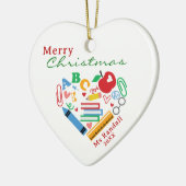 Leraar Waardering Vrolijk Kerstfeest Ornament (Links)