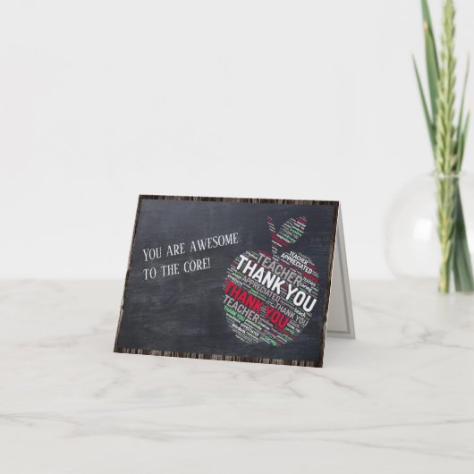 Leraar waardering Word Cloud Dank je kaart (Voorkant)