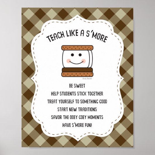 Leraar Wall Print Camping Classroom Theme S'mores (Voorkant)