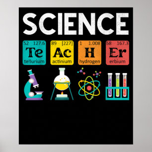 Leraar Wetenschap Scheikunde Biologie Natuurkunde  Poster