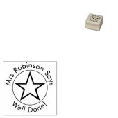 Leraar zegt goed gedaan 	rubberstempel (Gestempeld)