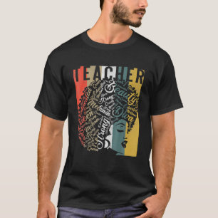 Leraar Zwarte Geschiedenis Koningin Melanin Afro A T-shirt