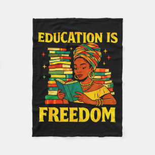 Leraar zwarte geschiedenis onderwijs is vrijheid a fleece deken