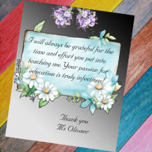 Leraar's appreciation Bedankt kaart