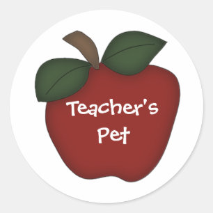 Leraar's Pet/Red Apple Ronde Sticker