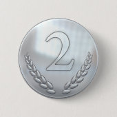 Leraar's Silver 2e Place Award Ronde Button 5,7 Cm (Voorkant)