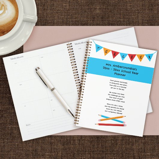 Leraarswaardering Rood Geel Blauw Potloden Planner