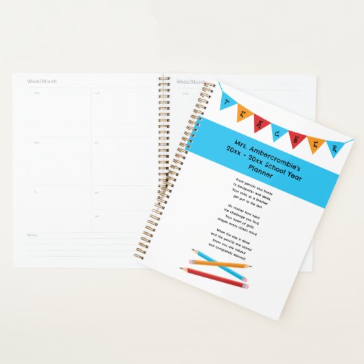 Leraarswaardering Rood Geel Blauw Potloden Planner (Display)