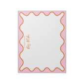 Leraarswaardering Sinaasappel en Pink Wavy Notitieblok (Gedraaid)