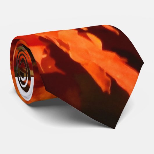L'érable à l'automne sur une Cravate à thème mascu (Roulé)