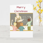 **LERARE** PRETTIG KERSTFEEST KAART (Gele Bloem)