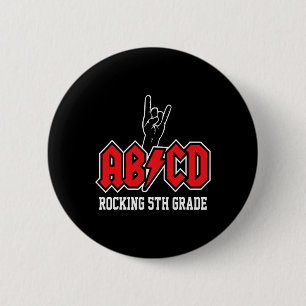 Leraren Abcd Rock 5e klas Rocks Byck naar school Ronde Button 5,7 Cm