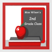 Leraren Apple Chalkboard Classroom Aangepast Raamsticker (Vel)