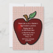 Leraren Apple op Polka Dots Luncheon Kaart (Voorkant)
