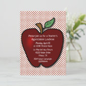 Leraren Apple op Polka Dots Luncheon Kaart (Staand voorkant)