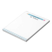 Leraren Gift Custom Geïllustreerd Blauw Potlood Notitieblok (Gedraaid)