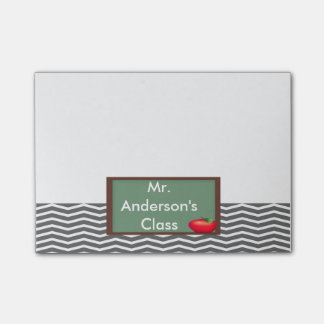Leraren Gray Chevron Chalkboard Post-it® notes