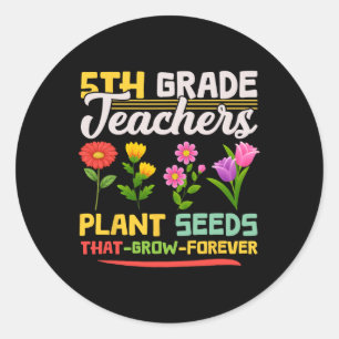 Leraren in de 5e klas Planten zaadjes die voor alt Ronde Sticker