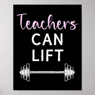 Leraren kunnen grappige gewichtheffen lifttraining poster
