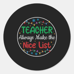 Leraren maken altijd prettige kerst ronde sticker