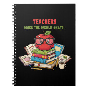 "Leraren maken de wereld geweldig" Cute Apple Notitieboek