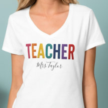 Leraren met naam terug naar school T-shirt