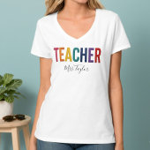 Leraren met naam terug naar school T-shirt