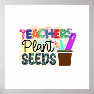 Leraren Plant Seeds Wall Poster Gift for Teachers