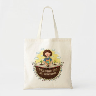 Leraren Plant zaaigoed dat eeuwig boek groeit Tote Bag