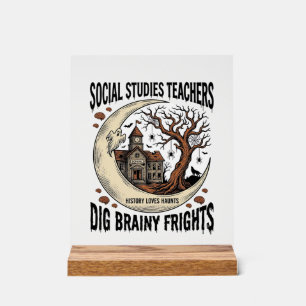 Leraren sociaal onderwijs T-shirt Griezelig Brein Acryl Bord
