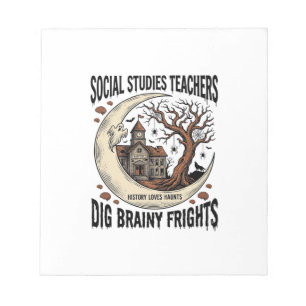 Leraren sociaal onderwijs T-shirt Spooky Brainy Fr Notitieblok