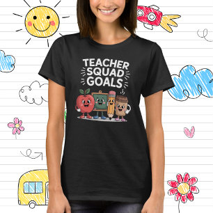 Leraren Team Doelen Mooie Schoolbenodigdheden Cart T-shirt